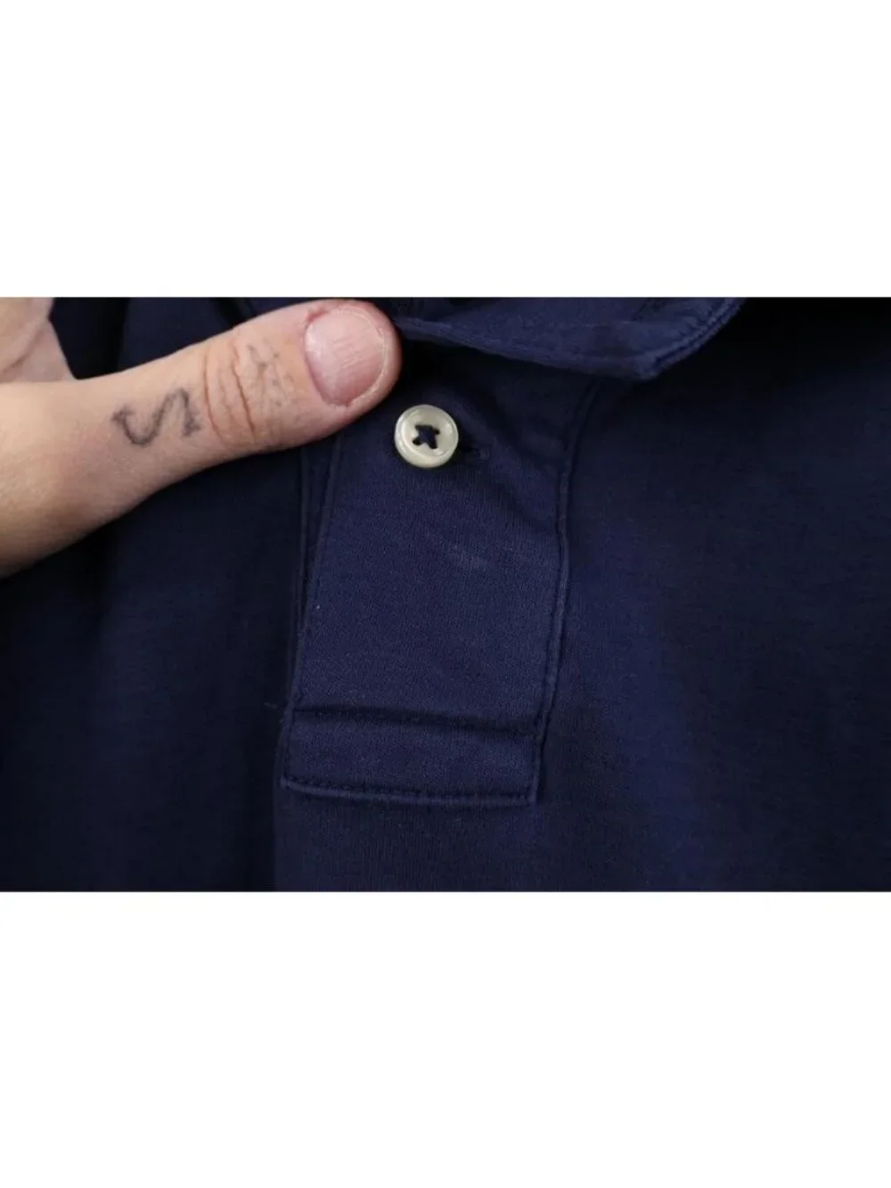 Y2K Ralph Lauren Mens XL Faded Pima Soft Cotton Touch Golf Polo Shirt Navy Blue